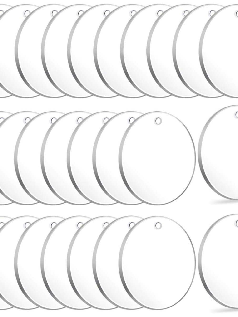Acrylic Keychain Blanks, 50pcs Clear Keychains for Vinyl, Transparent Circle Dis